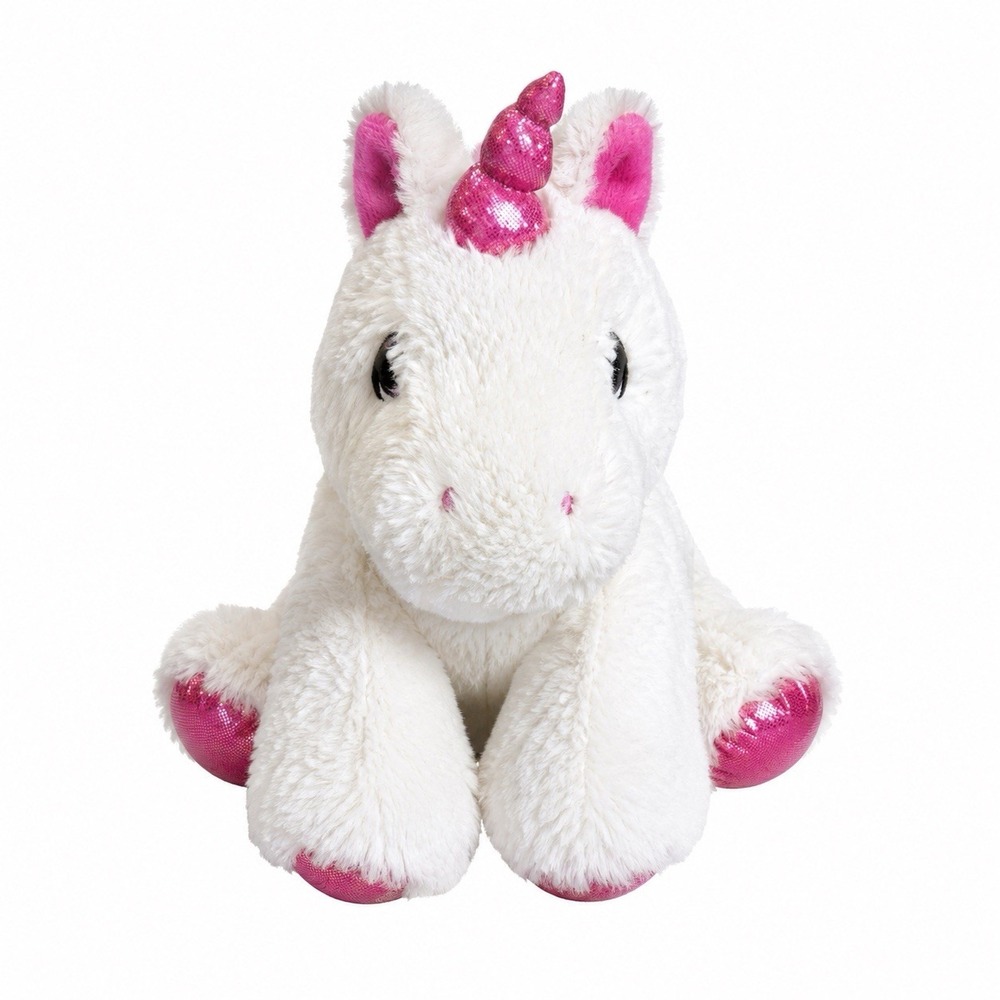Aurora Precious Moments White Unicorn Plush 9" Pink Horn Toy Stuffed Animal